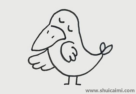 乌鸦简笔画绘画上色教程