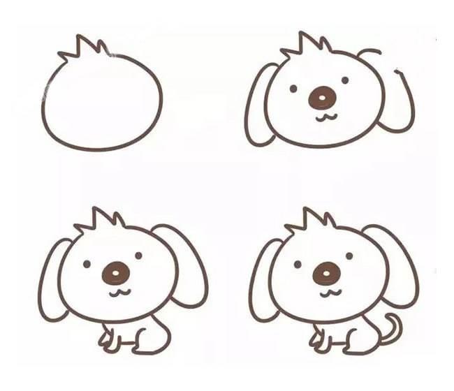 简笔画狗的画法 简笔画狗的画法小鸡
