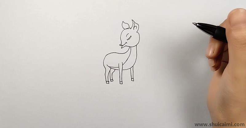 可爱简单小鹿儿童画怎么画 卡通小鹿简笔画