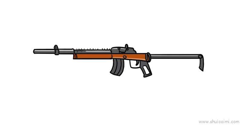 m416突击步枪儿童画怎么画 m416突击步枪简笔画顺序