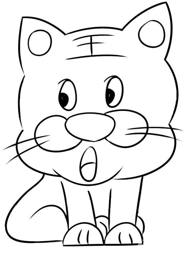 淘气的老虎的简笔画怎么画 淘气的老虎简笔画好看