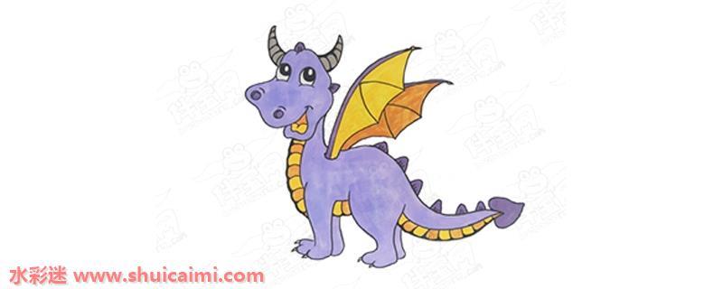 恐龙带颜色怎么画 恐龙简笔画图片