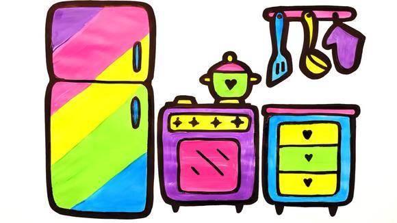 厨房简笔画图片大全 厨房简笔画图片大全彩色立体