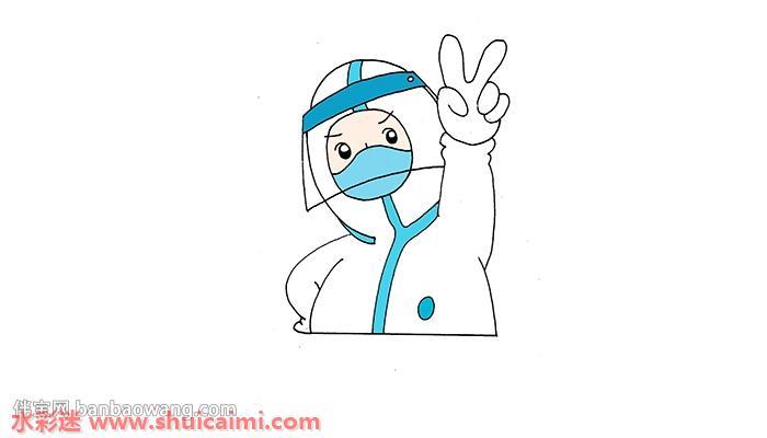 穿防护服怎么画 穿防护服简笔画漂亮卡通