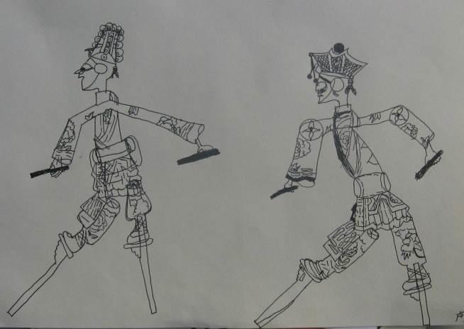 皮影简笔画 皮影简笔画图片大全简易