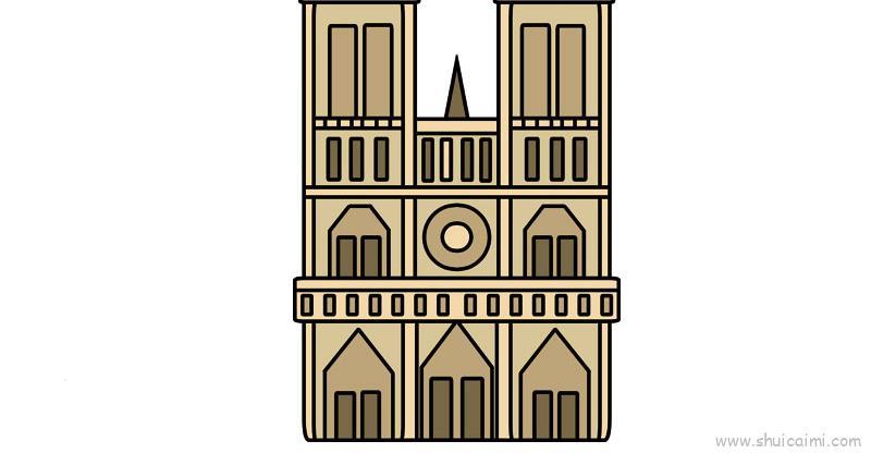 巴黎圣母院儿童画怎么画 巴黎圣母院简笔画图片