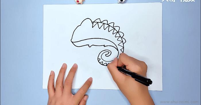 变色龙儿童画怎么画 变色龙简笔画步骤