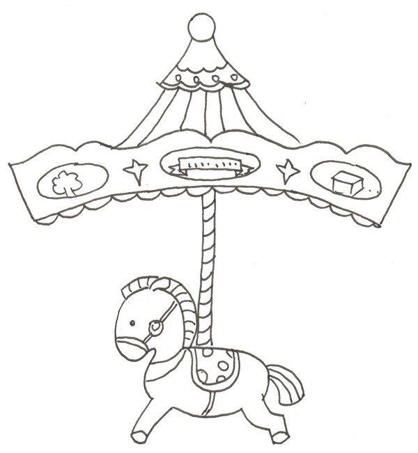 旋转木马的简笔画怎么画 旋转木马的简笔画简单