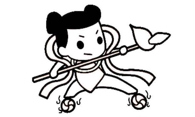 哪吒简笔画 哪吒简笔画图片彩色