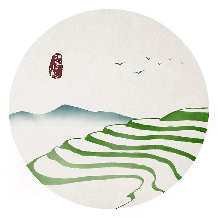 梯田简笔画 梯田简笔画图片