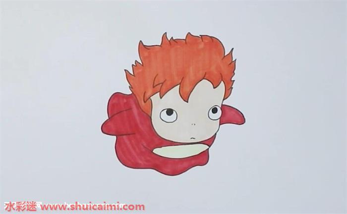 悬崖上的金鱼姬怎么画 悬崖上的金鱼姬简笔画简单
