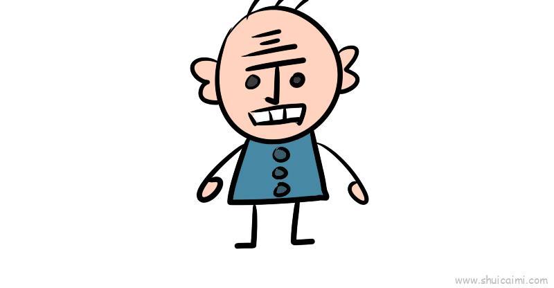 丁老头儿童画怎么画 丁老头简笔画顺序