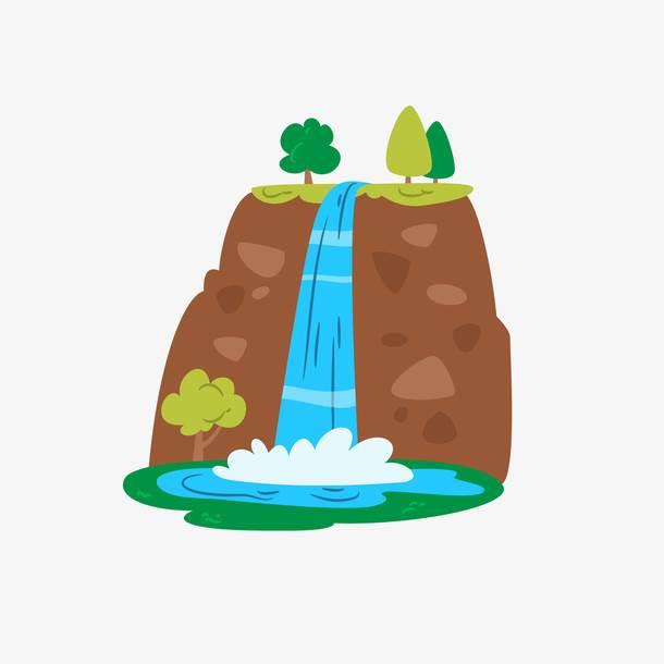瀑布简笔画 瀑布简笔画山水