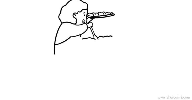 开饭啦儿童画怎么画 开饭啦简笔画图片大全