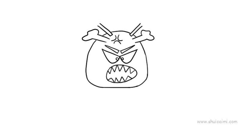 生气表情儿童画怎么画 生气表情简笔画步骤