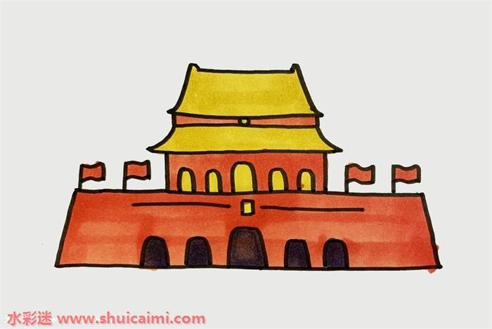 北京天安怎么画 天安简笔画简单又漂亮彩色