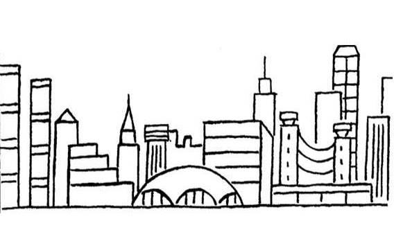 城市简笔画图片大全 城市简笔画图片大全集简单的高楼大厦