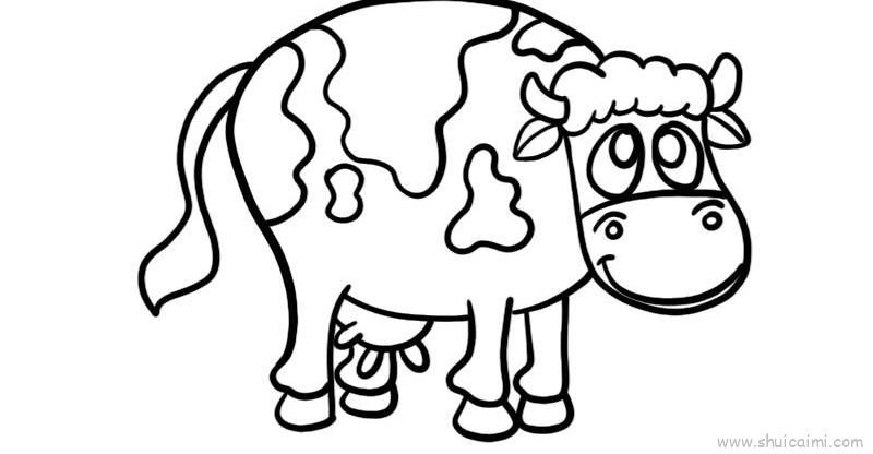 奶牛儿童画怎么画 奶牛简笔画顺序 - 简笔画大全 - 儿童简笔画图片大全