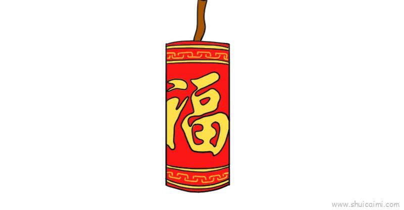 元旦爆竹儿童画怎么画 元旦爆竹简笔画画法