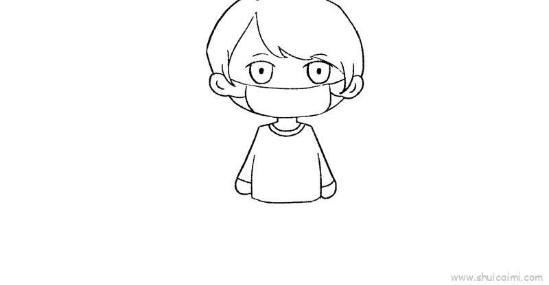 小人戴口罩儿童画怎么画 小人戴口罩简笔画图片大全