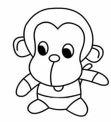 猴简笔画 狗简笔画彩色