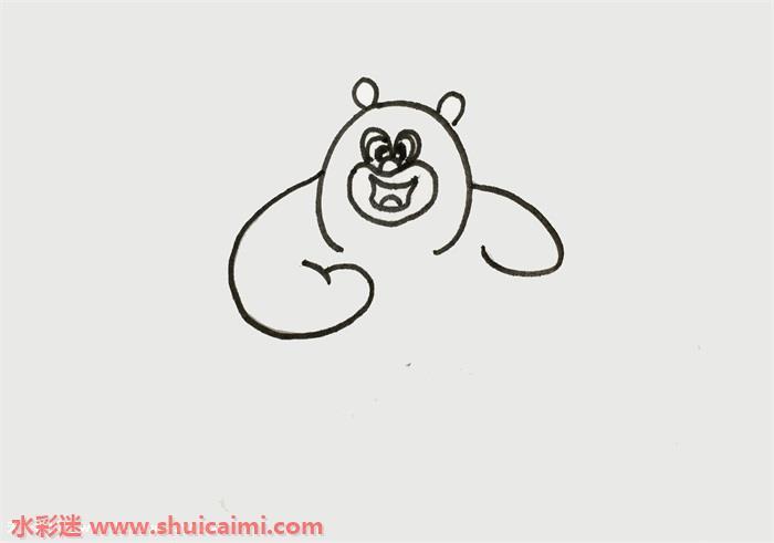 可爱简单卡通熊二简笔画怎么画（一步一步）
