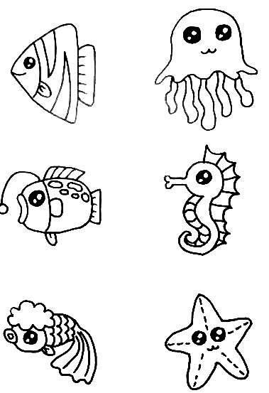 海洋世界简笔画 海洋世界简笔画带颜色