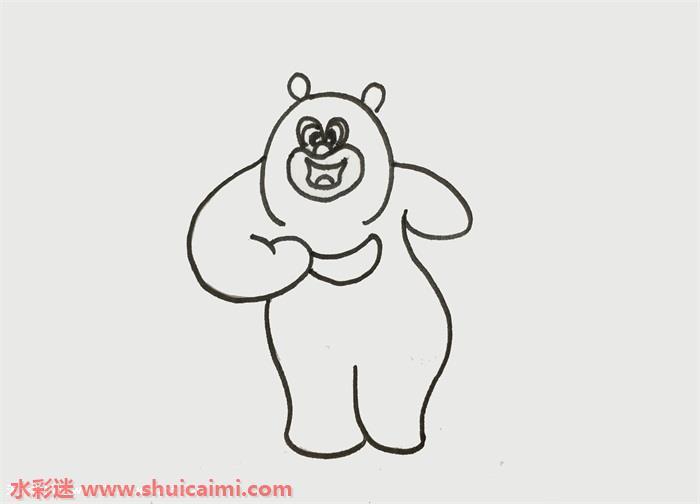 可爱简单卡通熊二简笔画怎么画（一步一步）