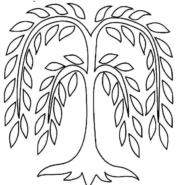 柳树简笔画 柳树简笔画图片带颜色