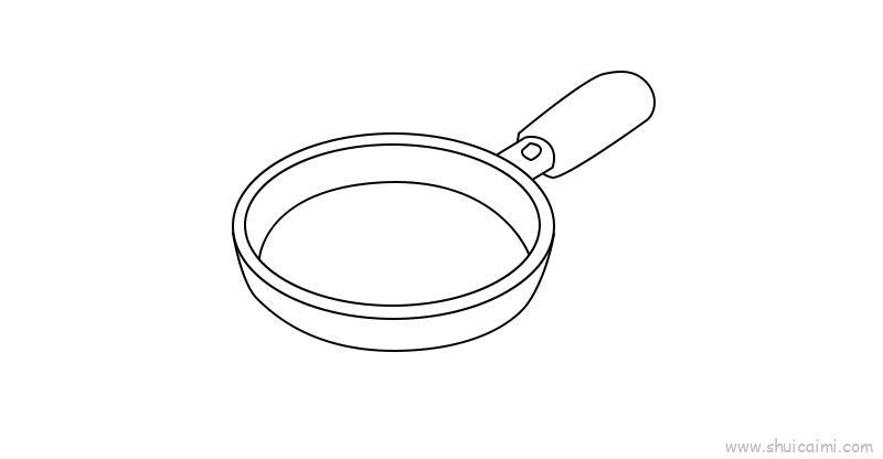 平底锅儿童画怎么画 平底锅简笔画步骤
