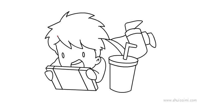 宅在家儿童画怎么画 宅在家简笔画步骤