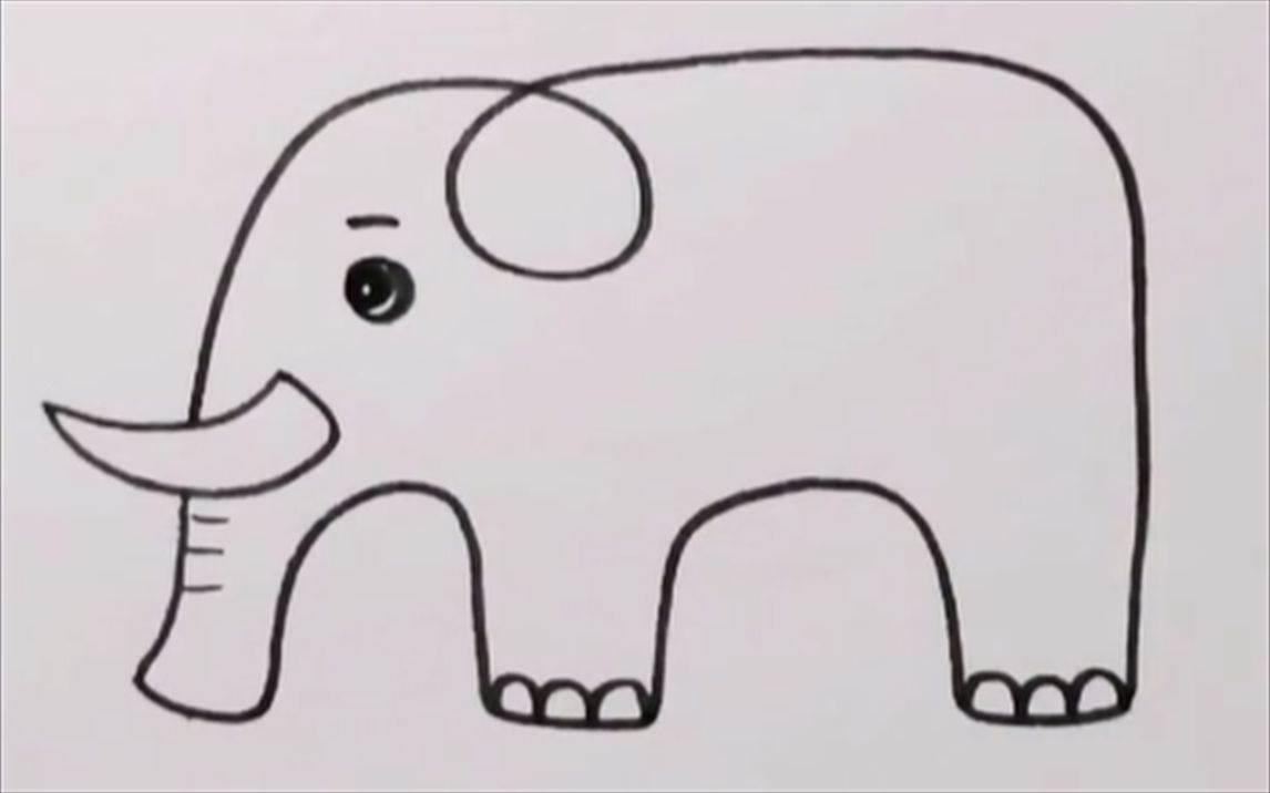 大象简笔画 大象简笔画可爱又简单