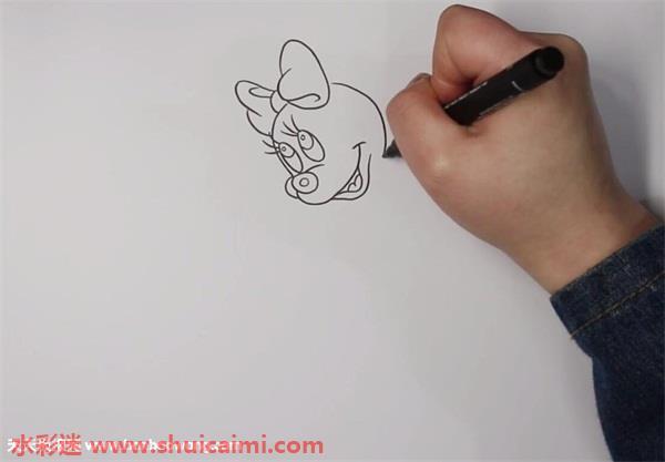 米妮怎么画 米妮简笔画步骤图