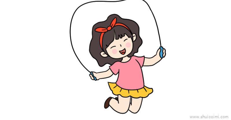儿童节跳绳儿童画怎么画 儿童节跳绳简笔画画法