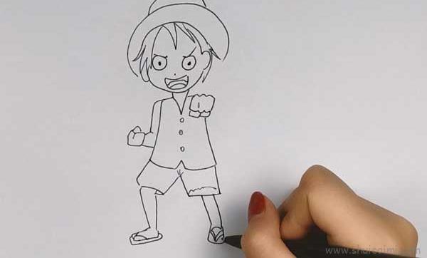 路飞儿童画怎么画 路飞简笔画顺序