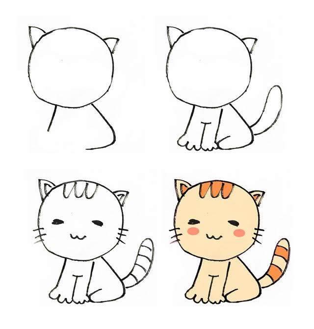 小猫咪简笔画 小猫咪简笔画图片大全