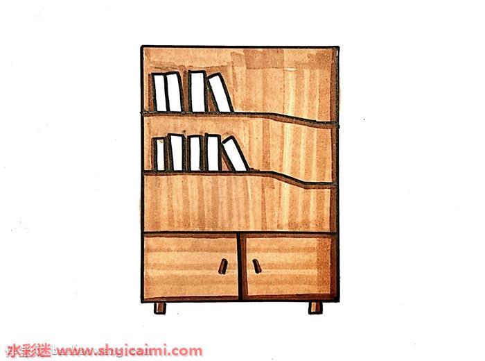 书架好看怎么画 书架简笔画简单易画彩色