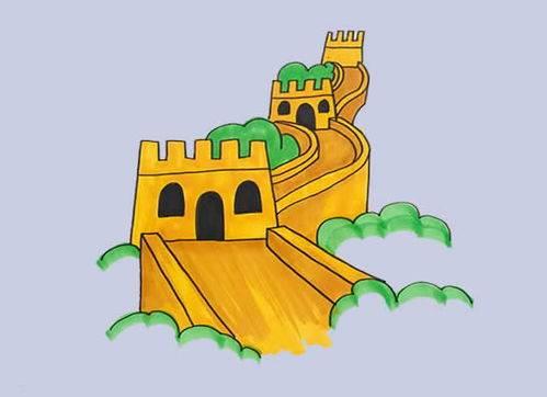 长城的简笔画 长城的简笔画带颜色