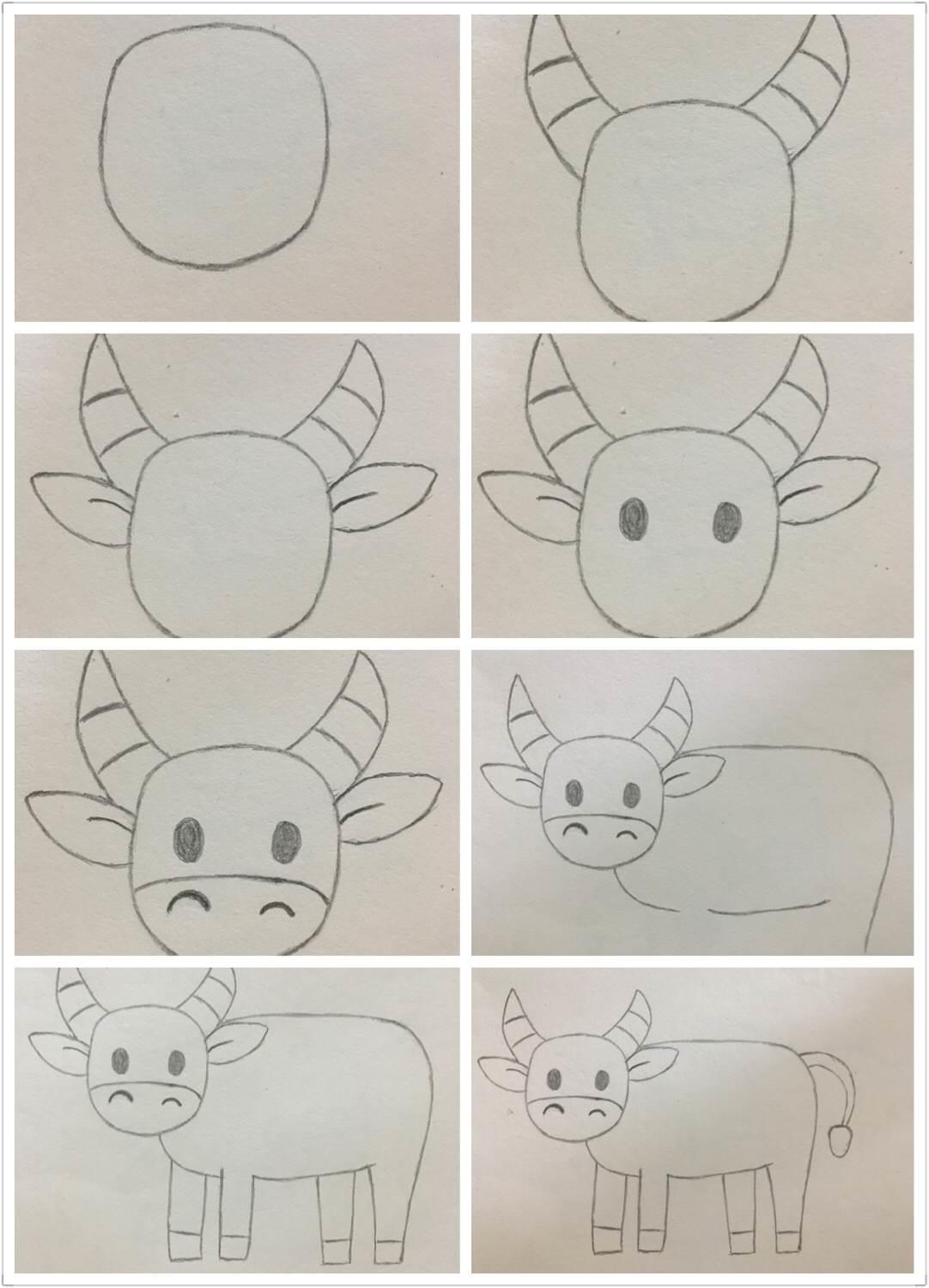 小牛简笔画 小牛简笔画图片可爱
