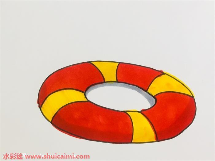游泳圈怎么画 游泳圈简笔画彩色