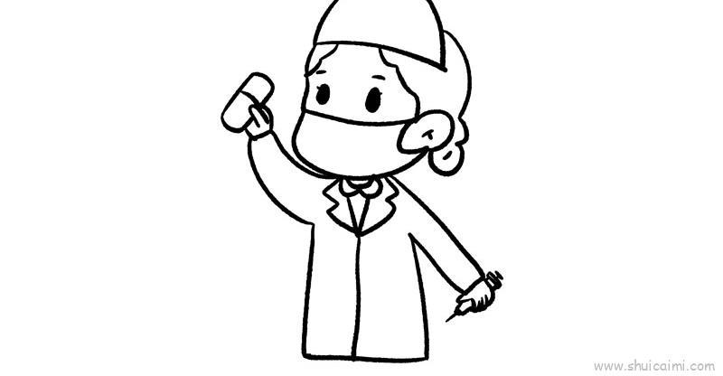 护士儿童画怎么画 护士简笔画图片