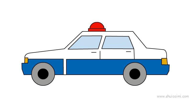 警车儿童画怎么画 警车简笔画顺序