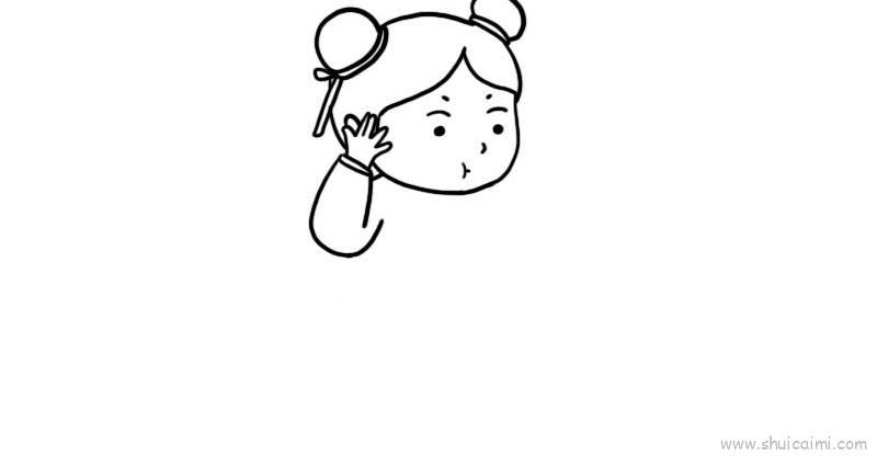 吃糖葫芦儿童画怎么画 吃糖葫芦简笔画步骤