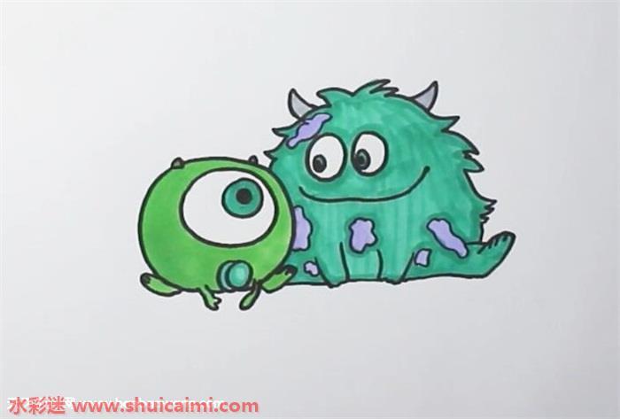 毛怪和大眼仔怎么画 毛怪和大眼仔简笔画图片