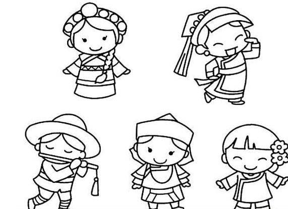 少数民族简笔画 少数民族简笔画人物