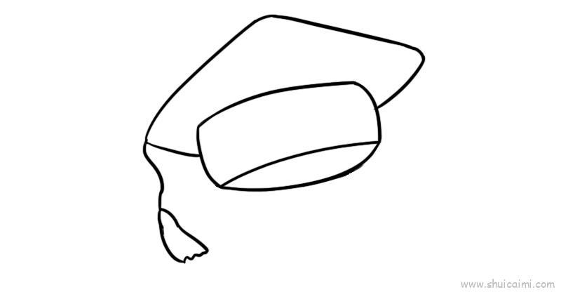 学士帽儿童画怎么画 学士帽简笔画简单