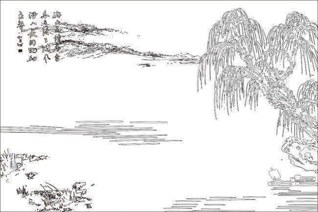 山水的简笔画图片大全 山水的简笔画图片大全彩色