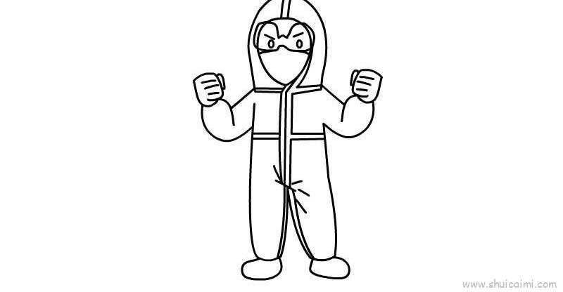 抗战疫情儿童画怎么画 抗战疫情简笔画画法