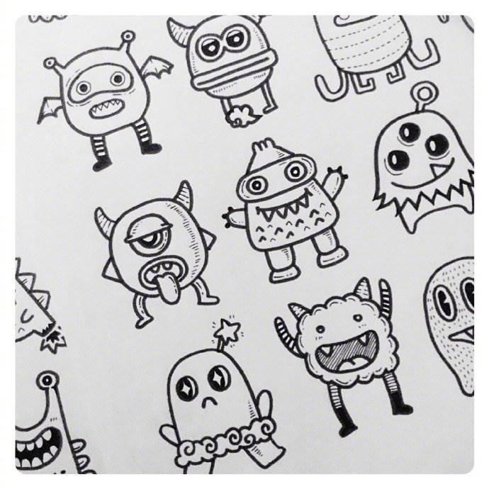 小怪物简笔画 卡通小怪物简笔画
