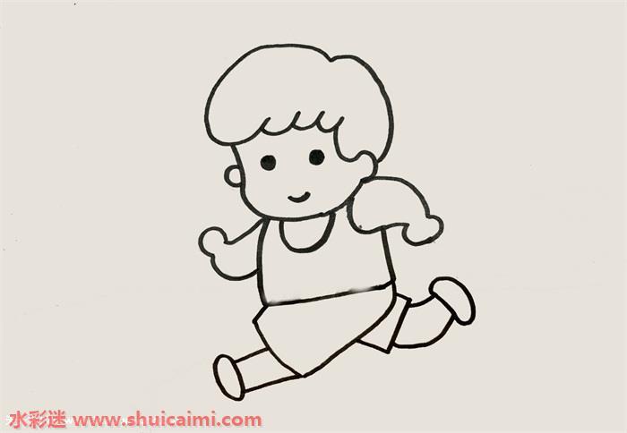 跑步的小男孩怎么画 跑步的小男孩简笔画简单彩色
